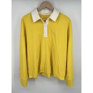 Everlane The Premium Weight Rugby Long Sleeve Shirt Size XL Yellow